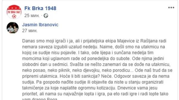 Sudije nisu došle, Treća kantonalna liga TK - Sjever