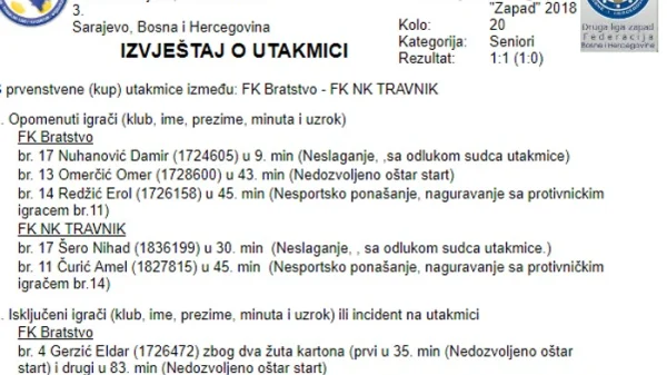 Sudije tuku i u Bosanskoj Krupi, Druga liga FBIH - Zapad